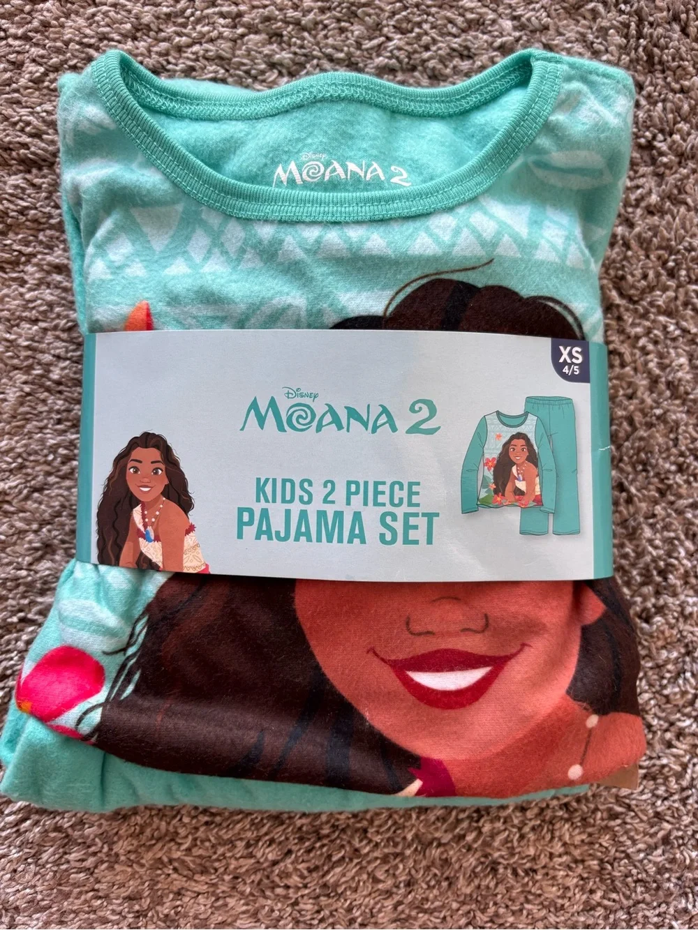 Disney Moana Kids Pajama 2 pc Set kids XS size 4/5
